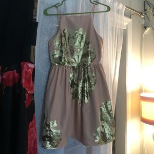 ASOS blush and gold floral dress